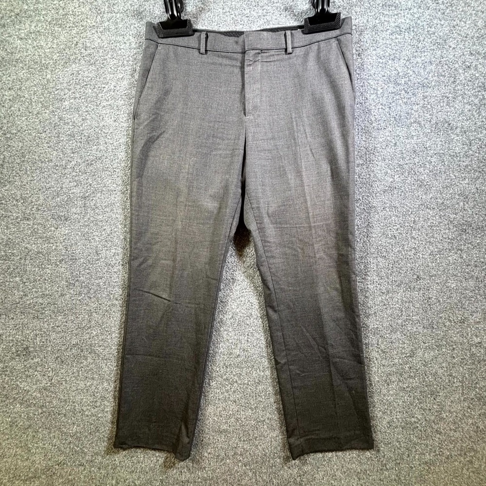 Mossimo Dress Pants Mens 36x30 Gray Stretch Formal Slim Fit Flat Front Straight